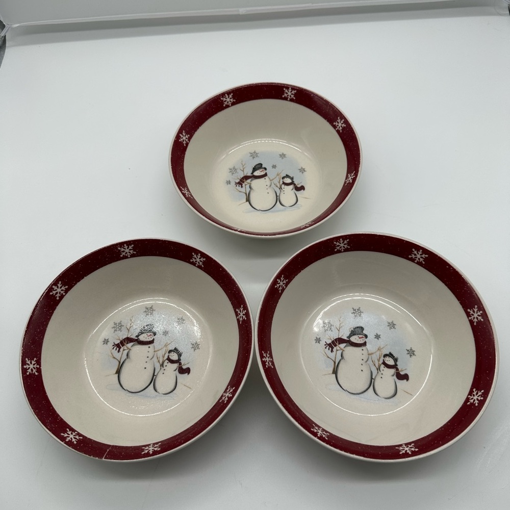 Set of 3 Royal Seasons RN1 Soup Cereal Coupe Bowl Bowls Snowman